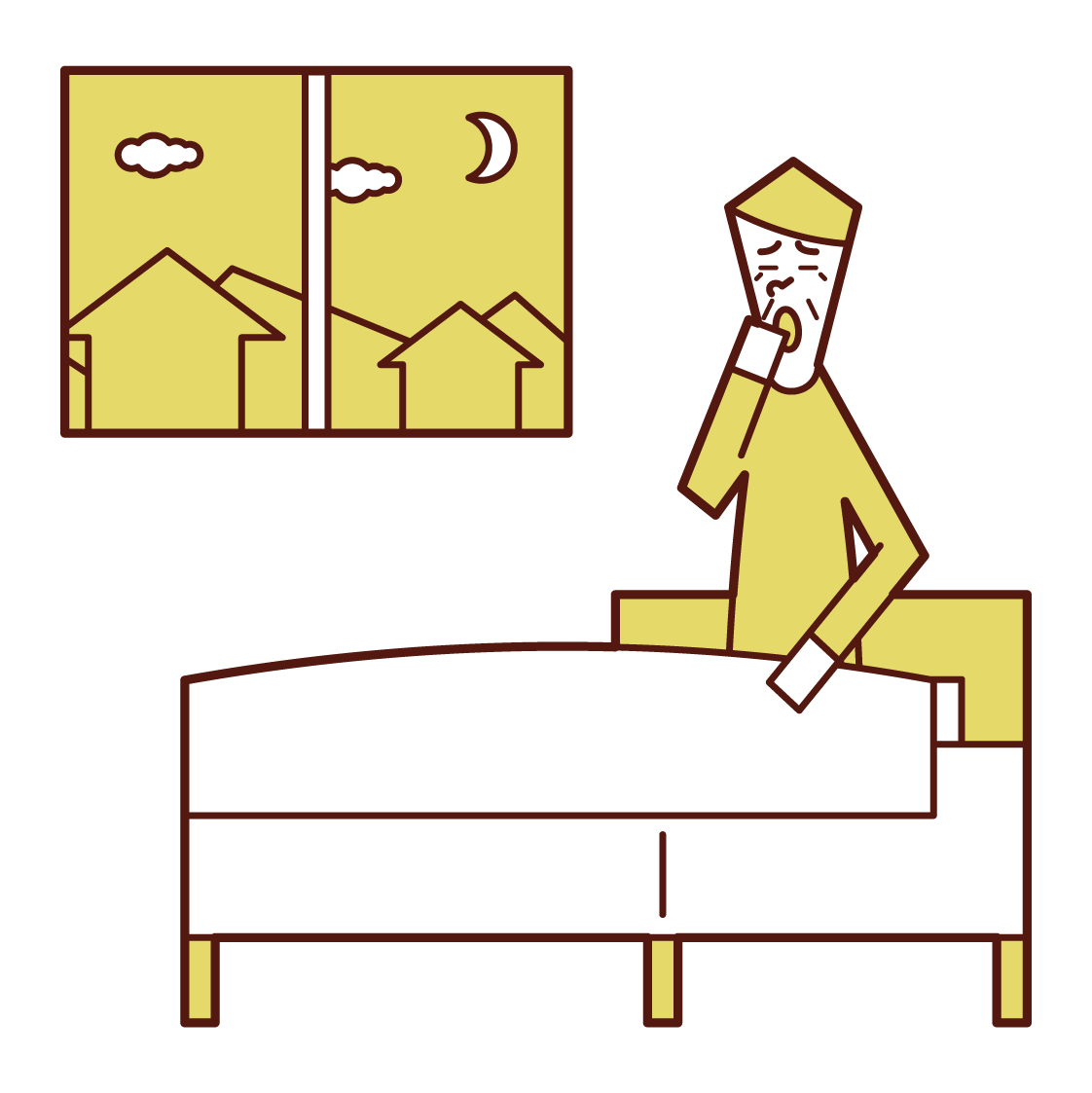 Illustration of a bedtime person (grandfather)