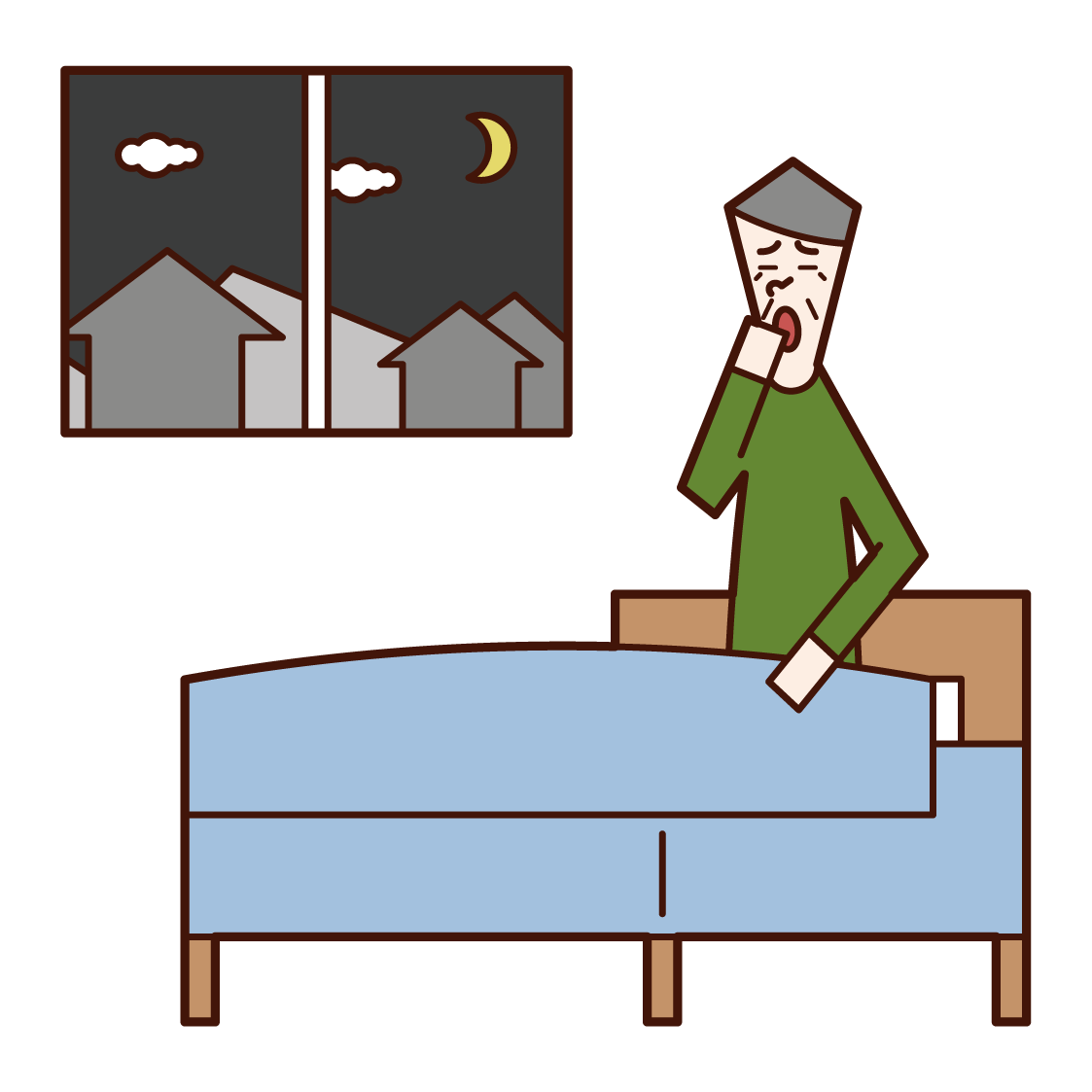 Illustration of a bedtime person (grandfather)