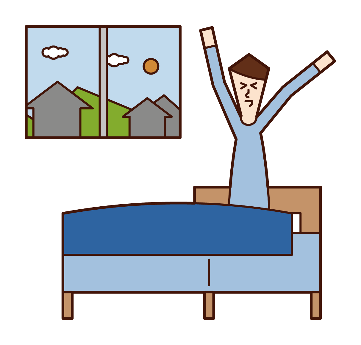 Illustration of a man getting up