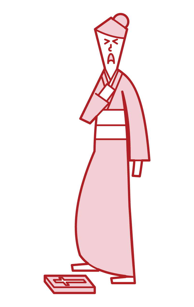 Illustration of a woman treading