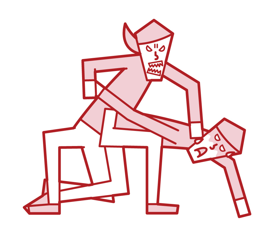 Illustration of a woman who protects himself with self-defense