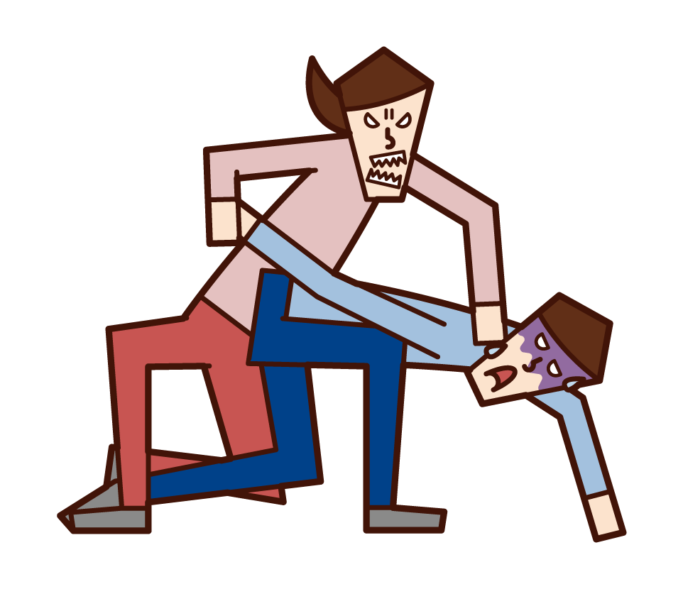 Illustration of a woman who protects himself with self-defense