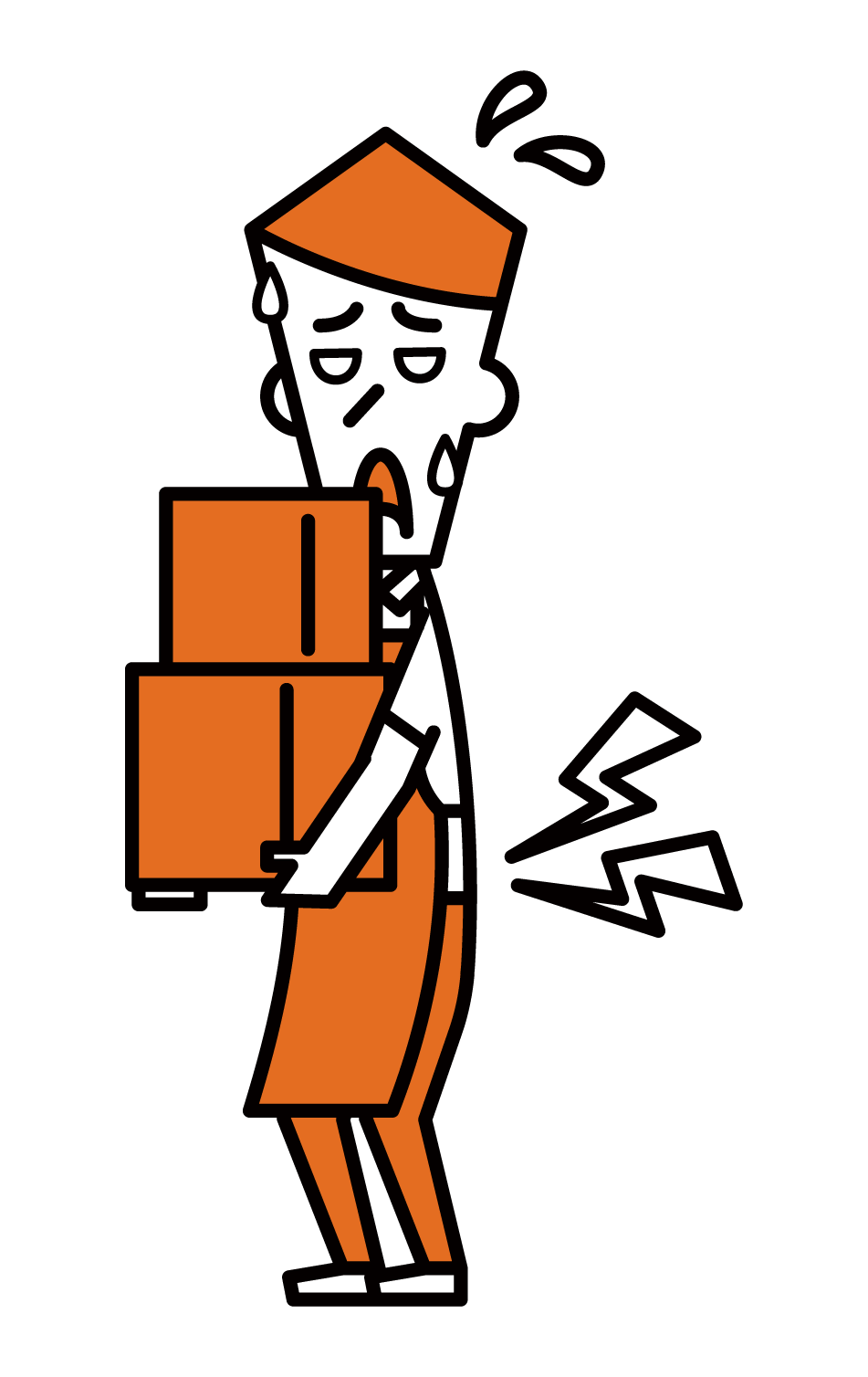 Illustration of a man who hurt his back in an industrial accident