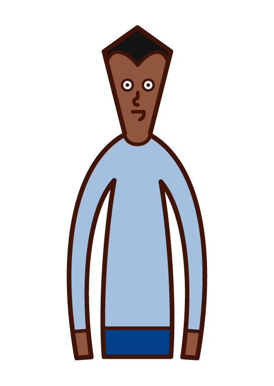 Illustration of a man suffering from thinning hair on his head