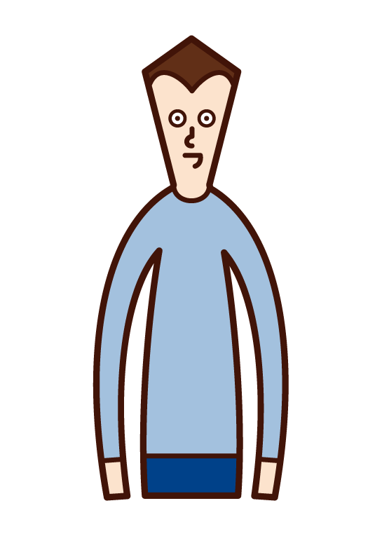 Illustration of a man suffering from thinning hair on his head