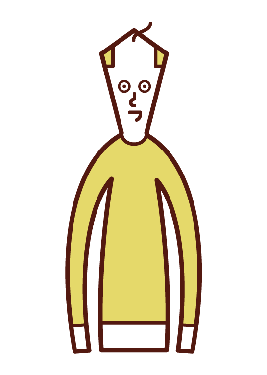 얇은 머리를 가진 사람 (남성)의 그림