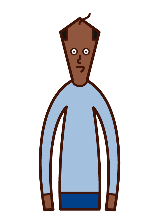 얇은 머리를 가진 사람 (남성)의 그림