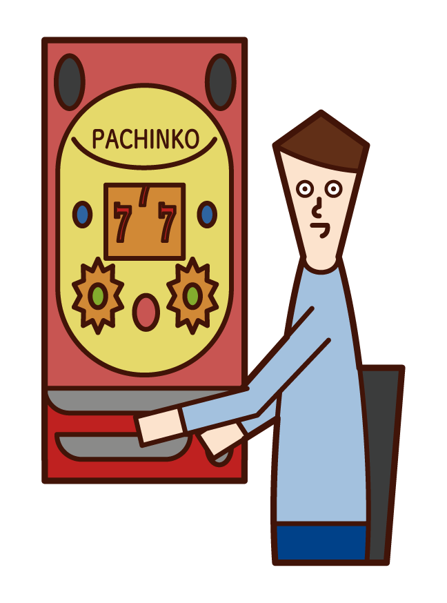 Illustration of a woman who lost in pachinko gambling