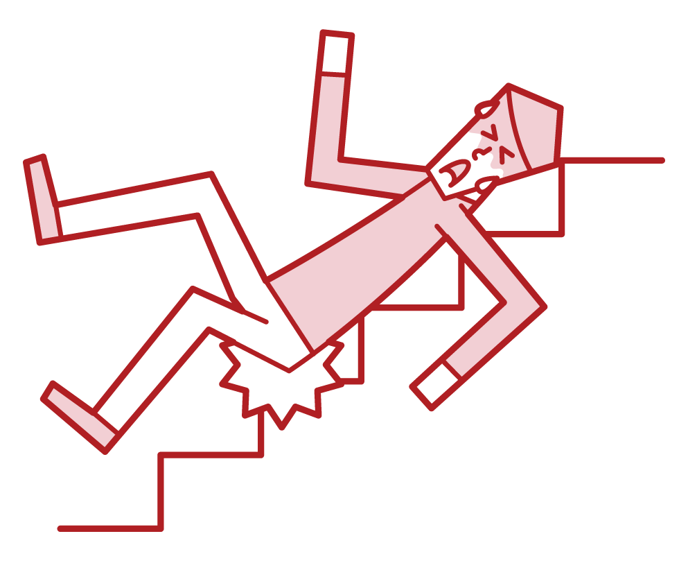 階段から滑り落ちる人 男性 のイラスト フリーイラスト素材 Kukukeke ククケケ