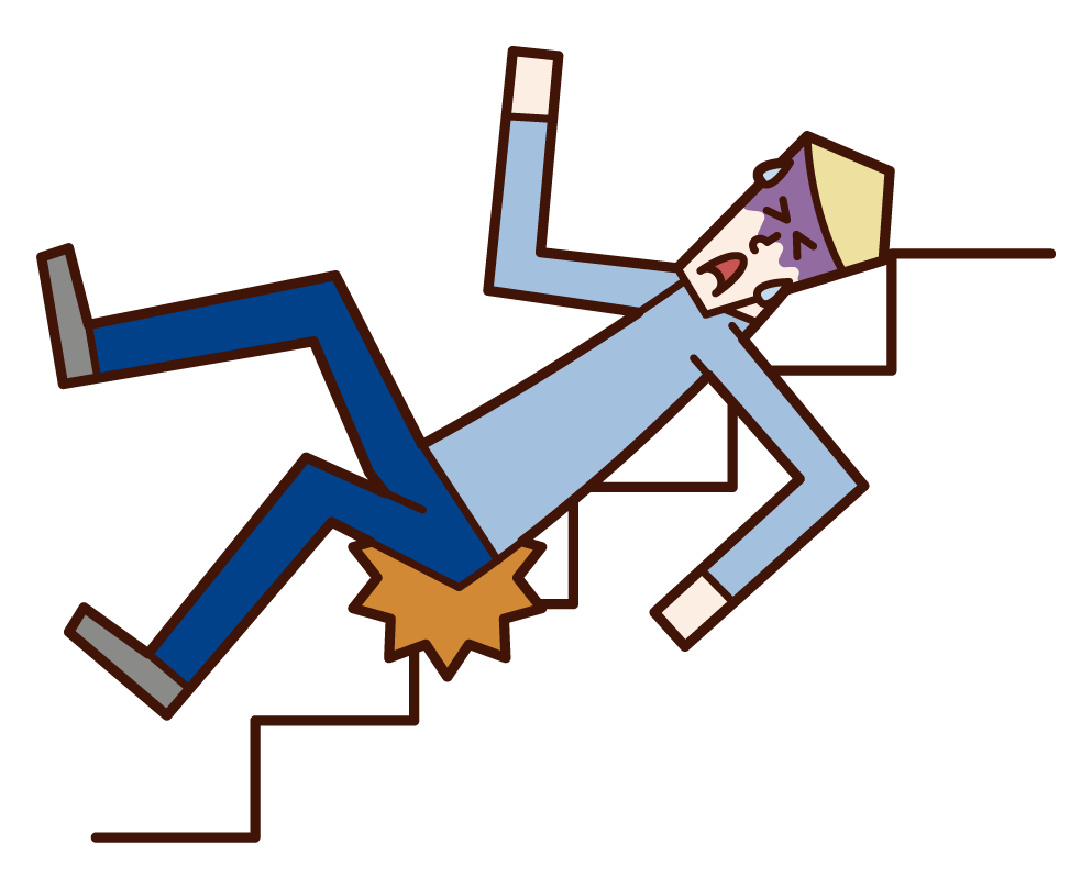 계단에서 미끄러진 사람 (남성)의 그림