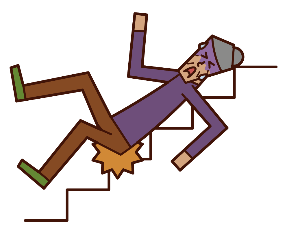 Illustration of a person sliding down the stairs