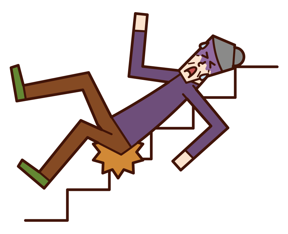 Illustration of a person sliding down the stairs