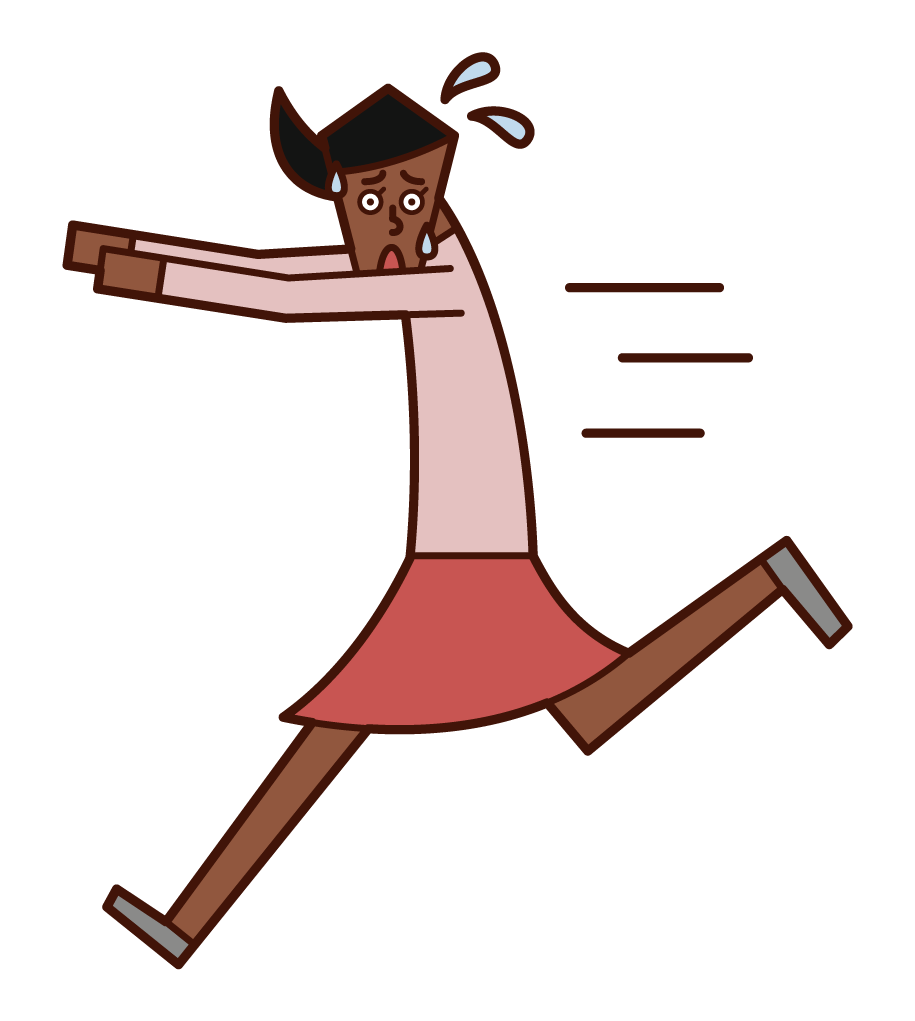 Illustration of a woman who runs away