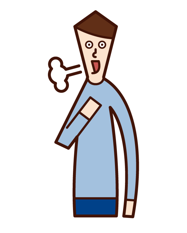 Illustration of a man (male) who uses a temporary illness