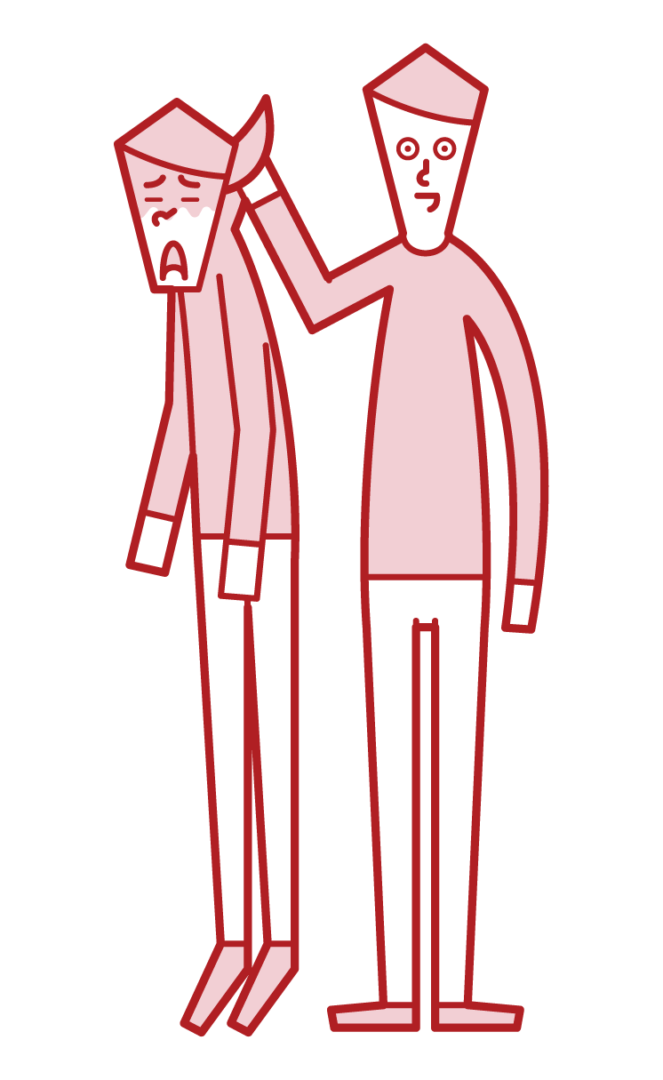 Illustration of a man grabbing a woman's neck