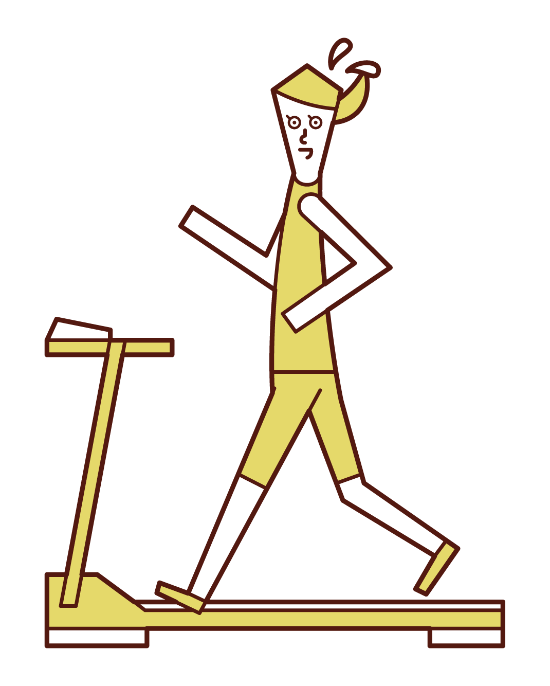 Illustration of a woman running on a running machine