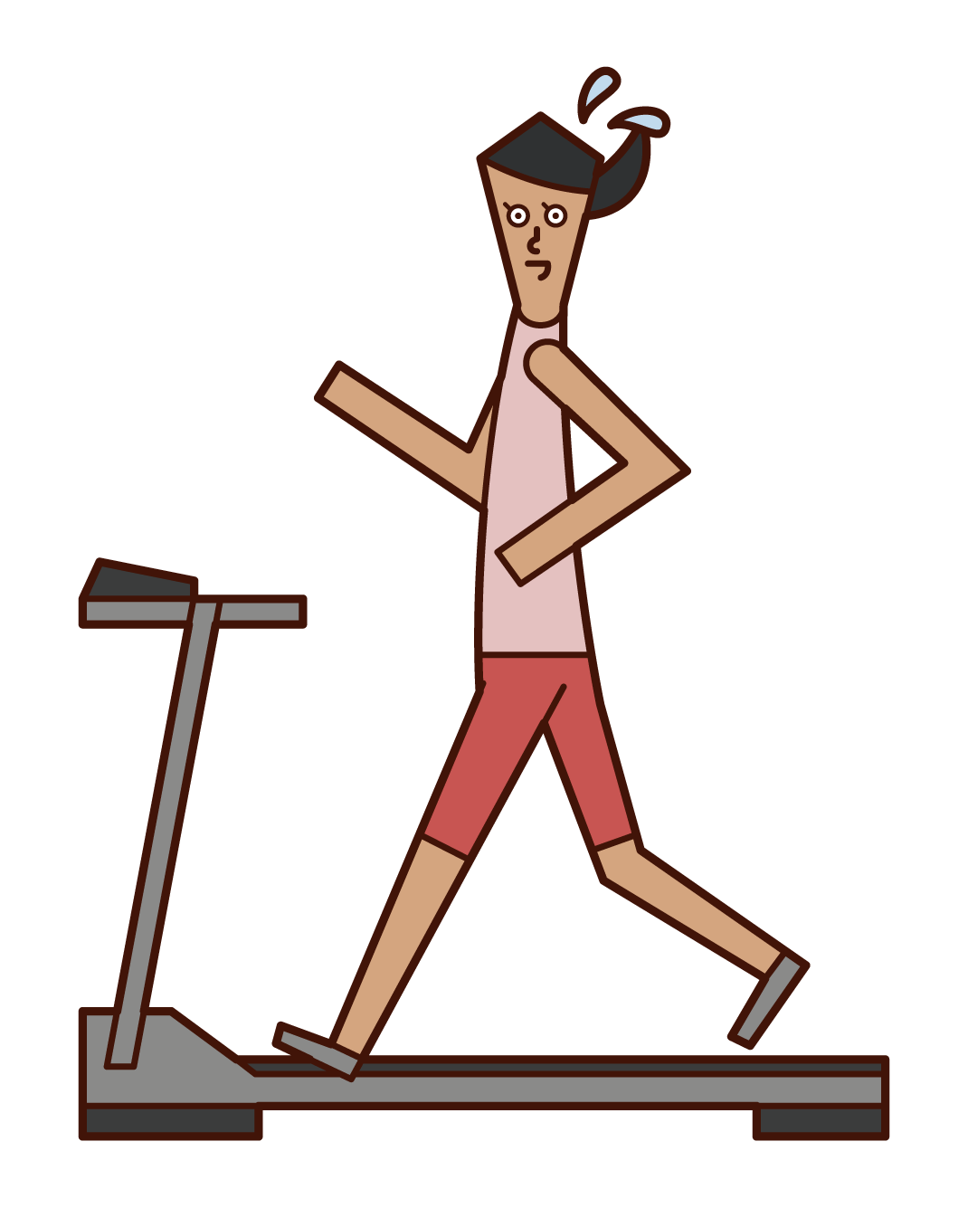 Illustration of a woman running on a running machine