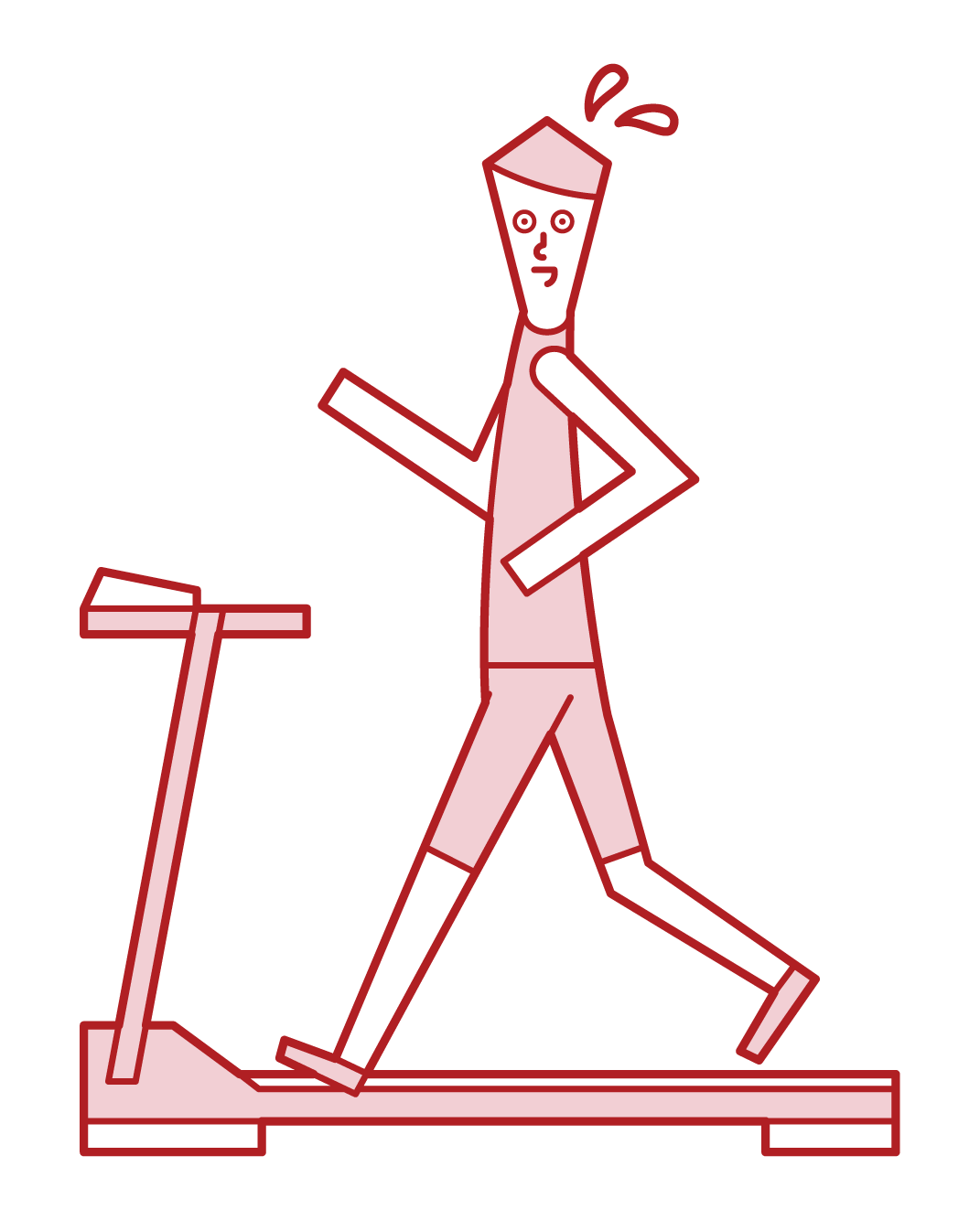 Illustration of a man running on a running machine