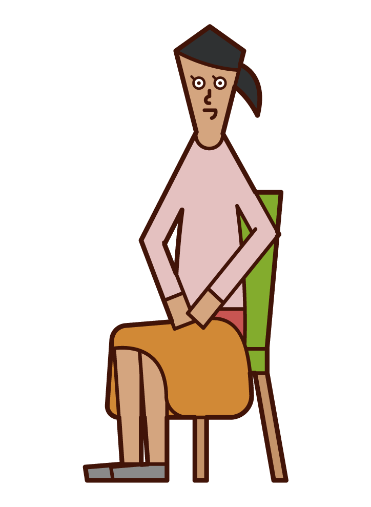 Illustration of a woman with a blanket on his lap
