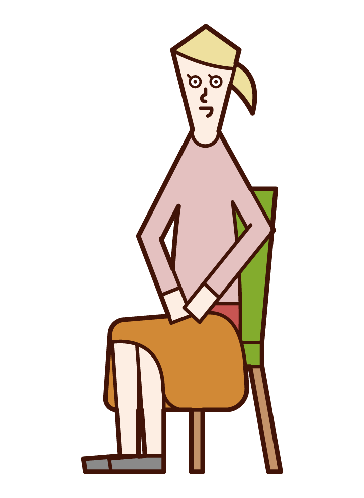 Illustration of a woman with a blanket on his lap