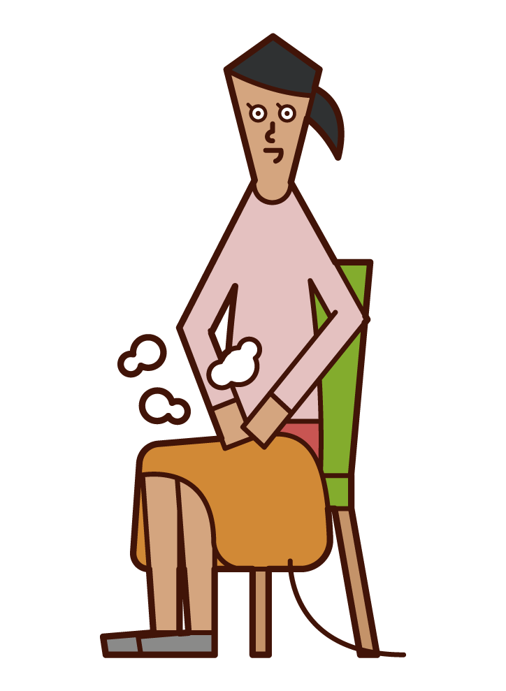Illustration of a woman wearing an electric blanket on her lap