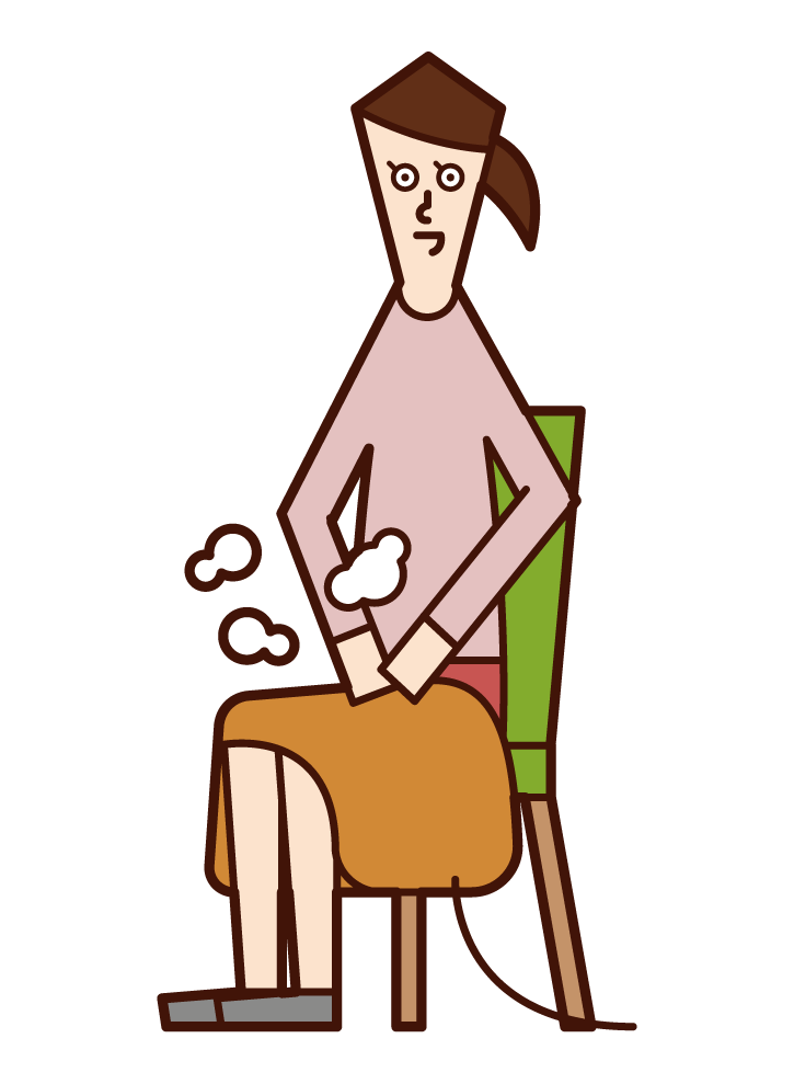 Illustration of a man (male) with a blanket on his lap