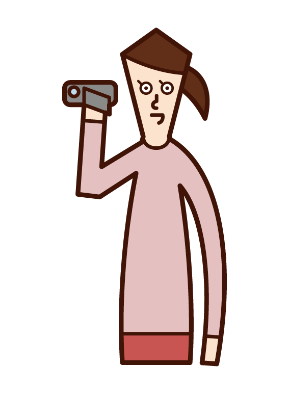 Illustration of a man (male) speaking on a walkie-talkie