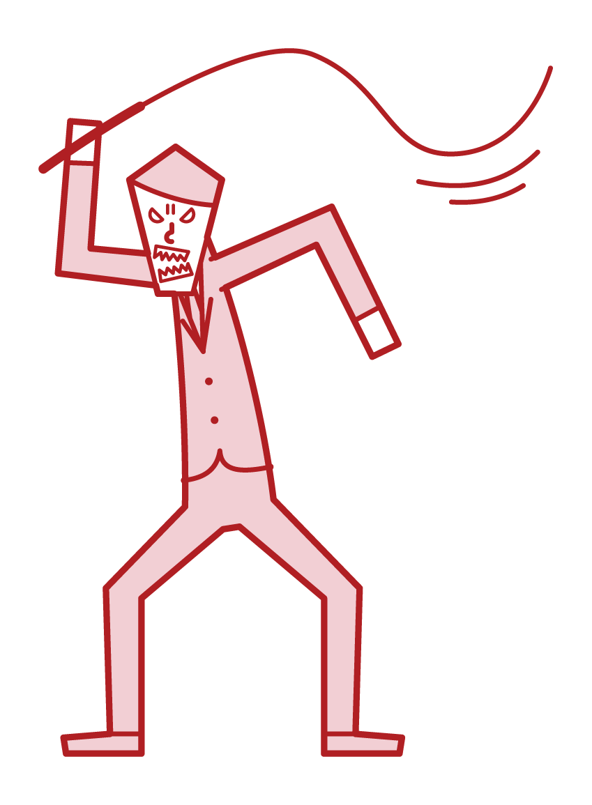 Illustration of a violent person (male)