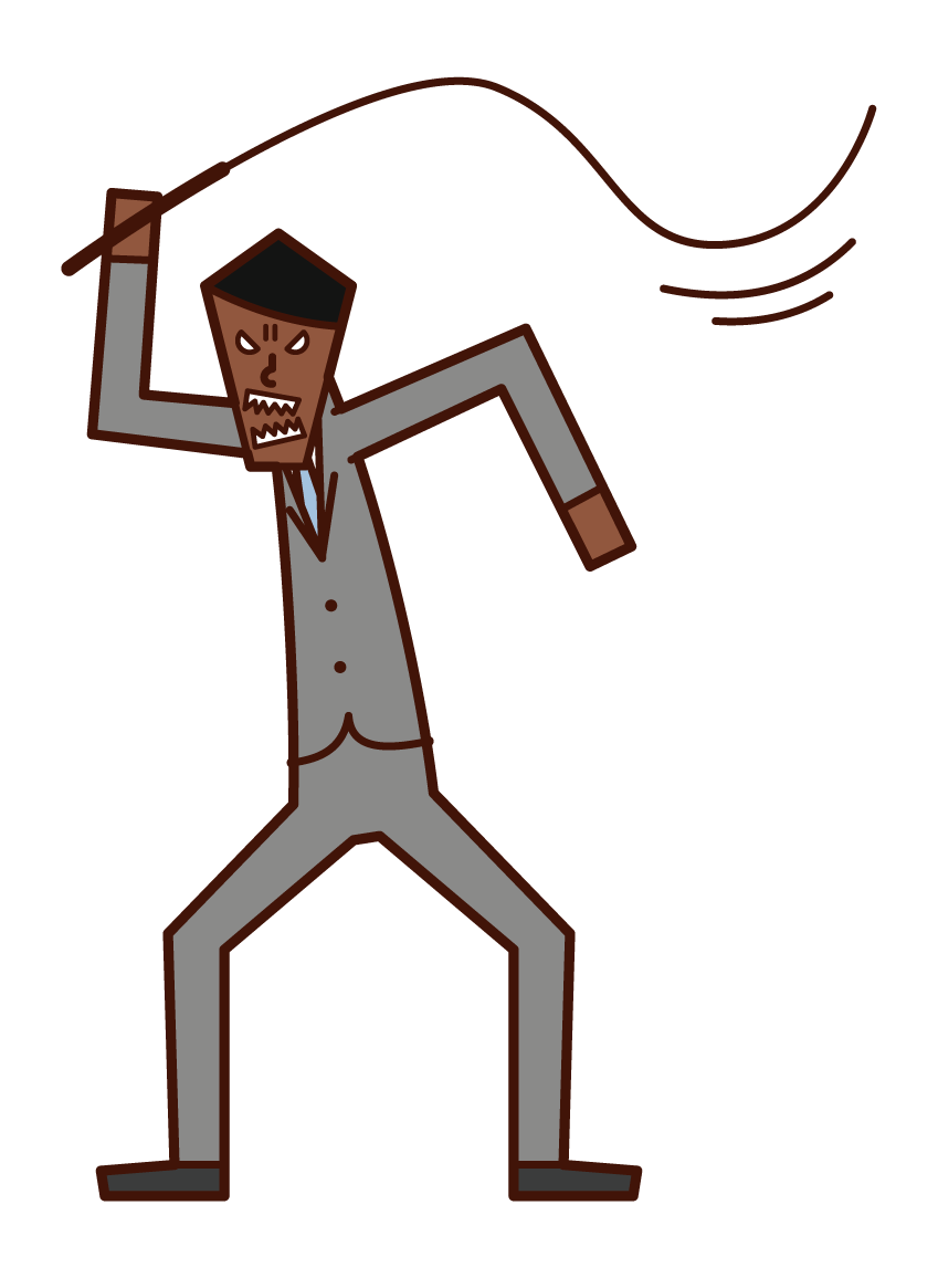 Illustration of a violent person (male)