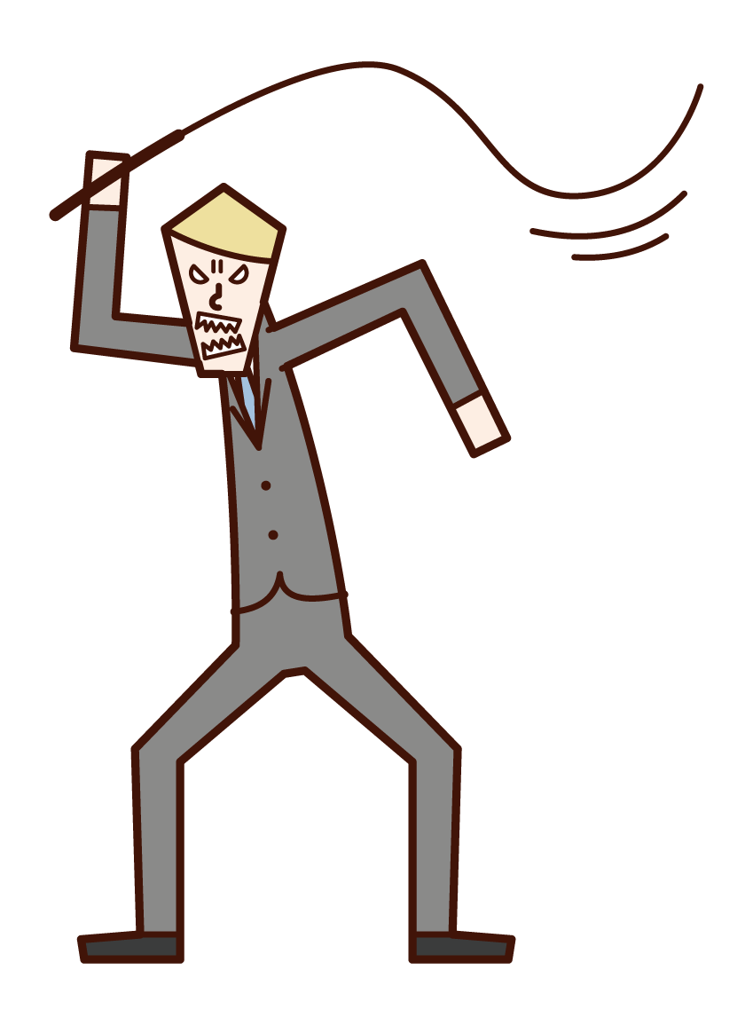 Illustration of a violent person (male)