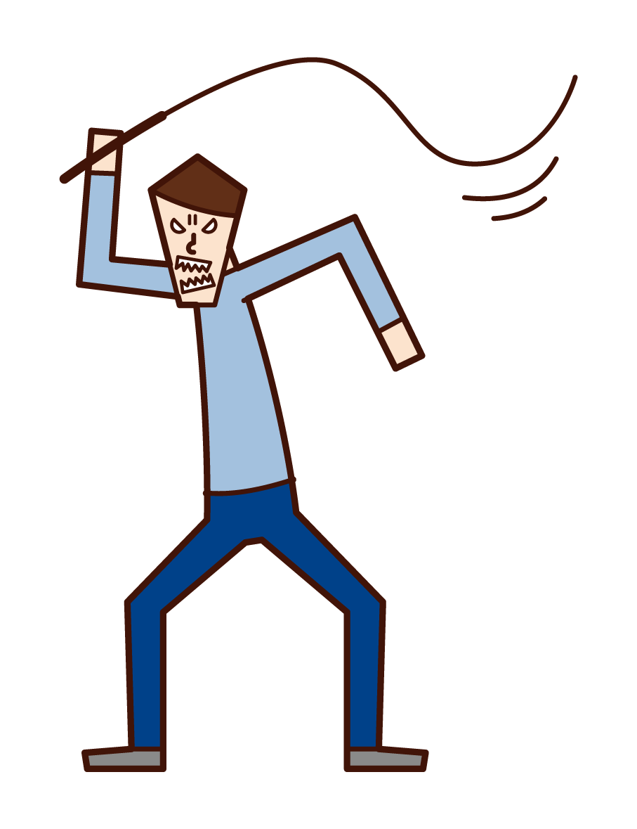 Illustration of a violent person (male)