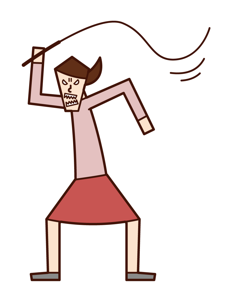 Illustration of a violent person (female)