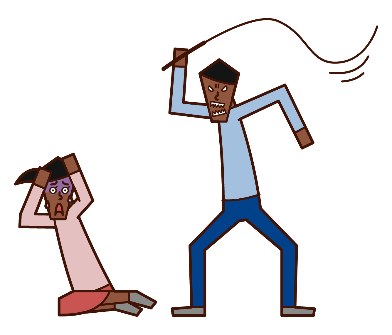 Illustration of a man who commits domestic violence