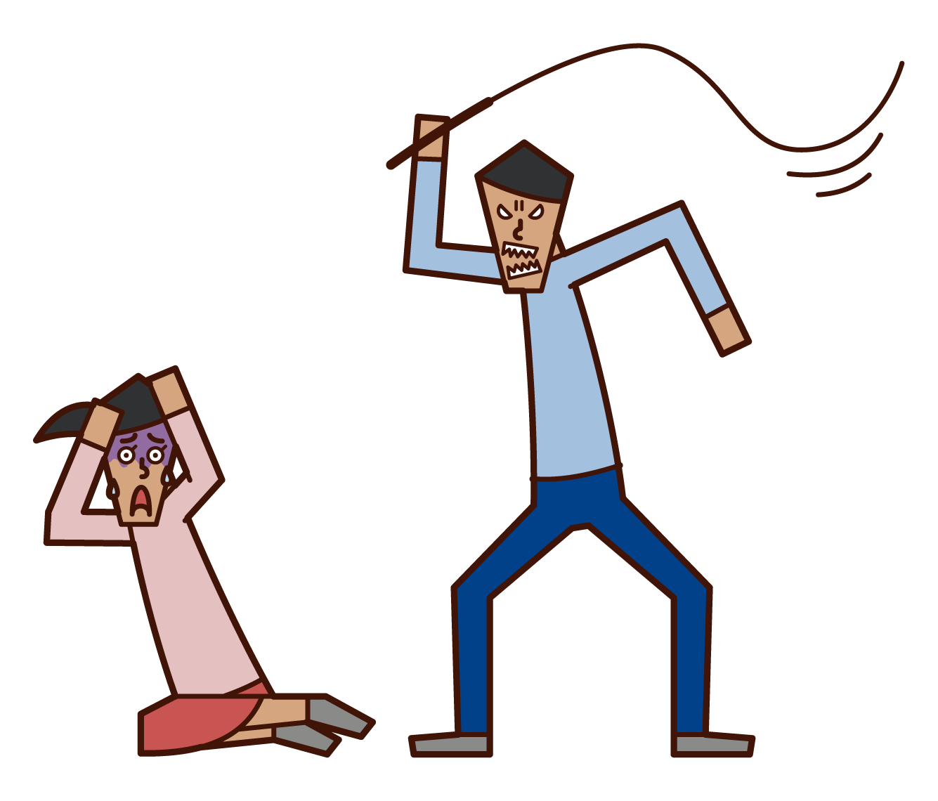 家庭暴力者（男性）的插圖