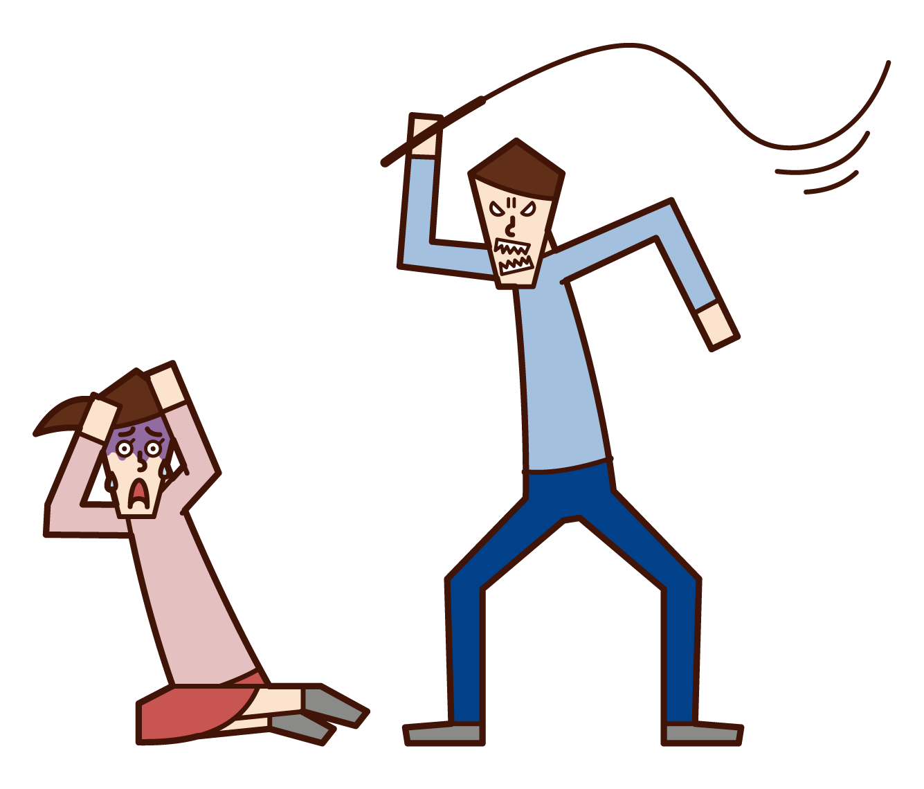 Illustration of a man who commits domestic violence