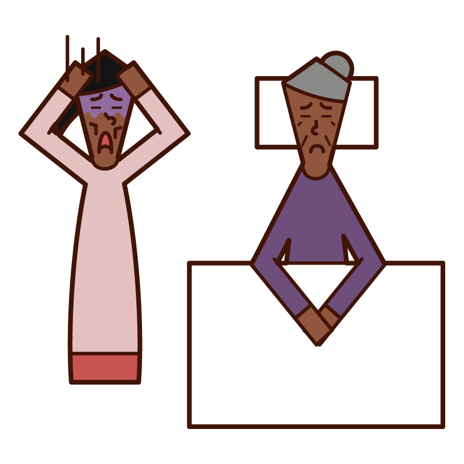 Illustration of nursing care fatigue (female)