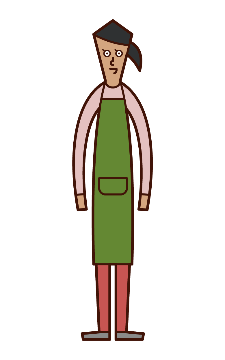 Illustration of a woman wearing an apron