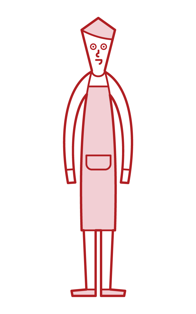 앞치마를 입은 사람 (남성)의 그림