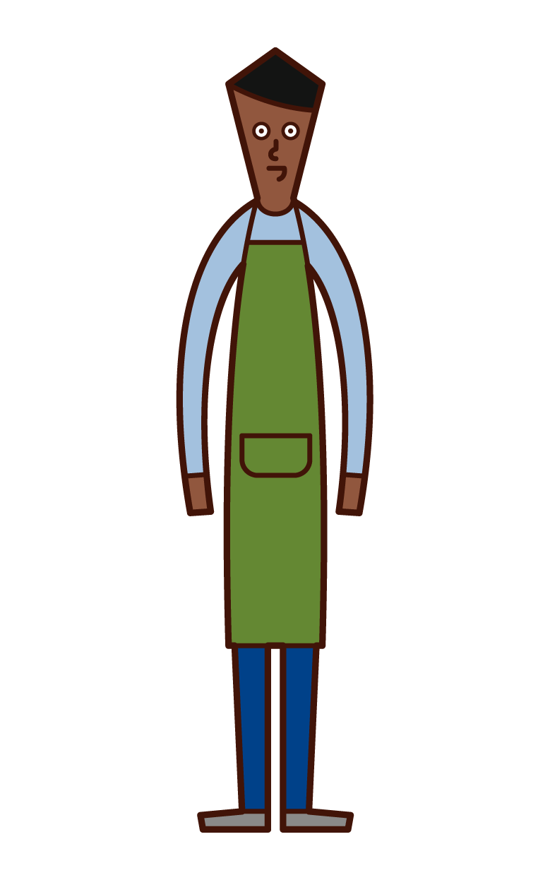 Illustration of a man in an apron