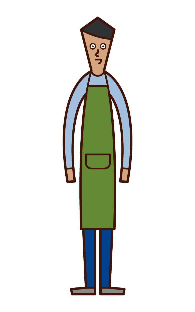 앞치마를 입은 사람 (남성)의 그림