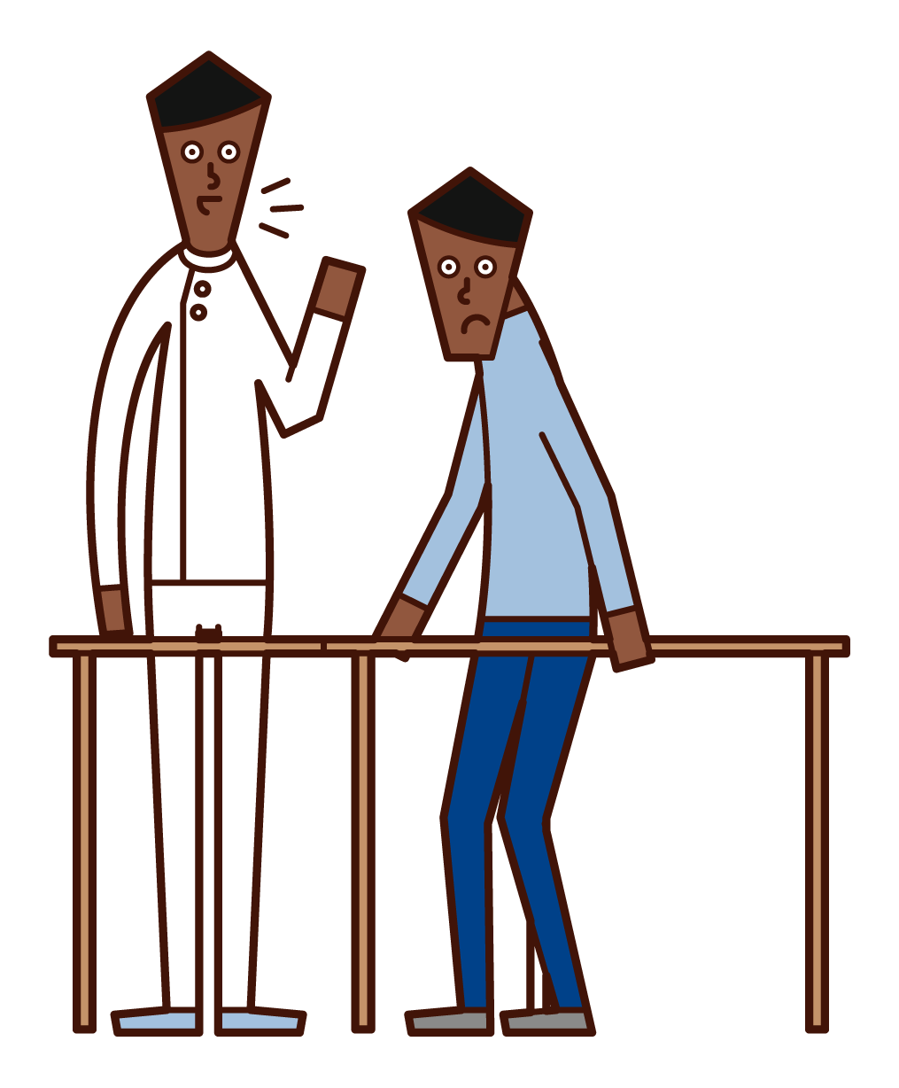 Illustration of a person (male) who is rehabilitation