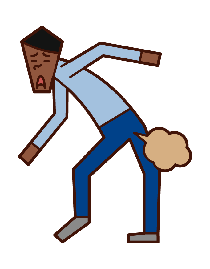 Illustration of a man who does farts
