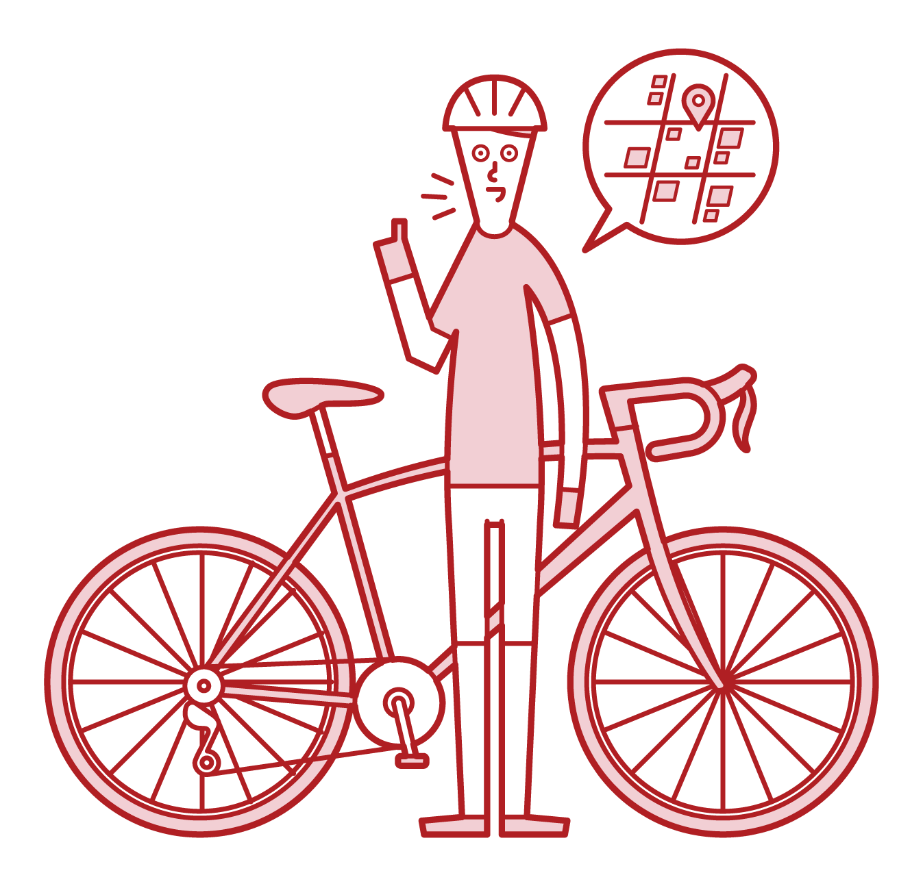 自行車導遊（男性）插圖