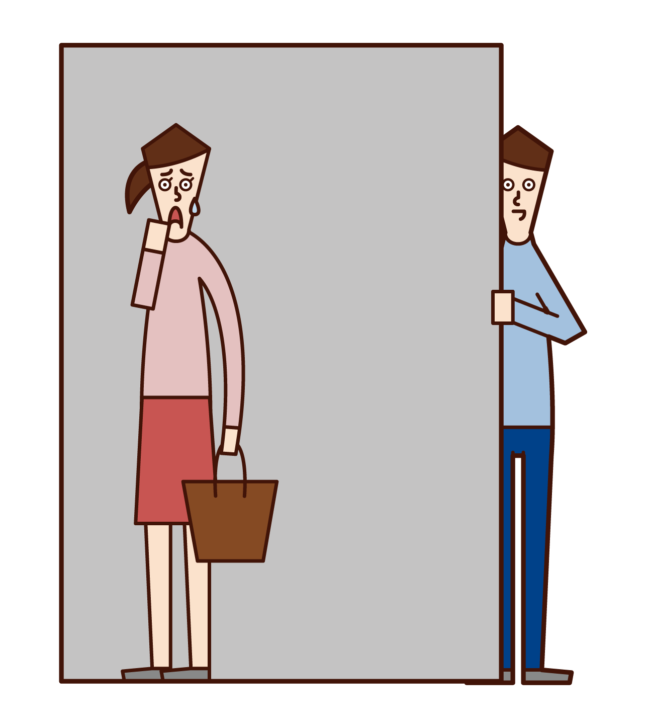 Illustration of a stalker (female)