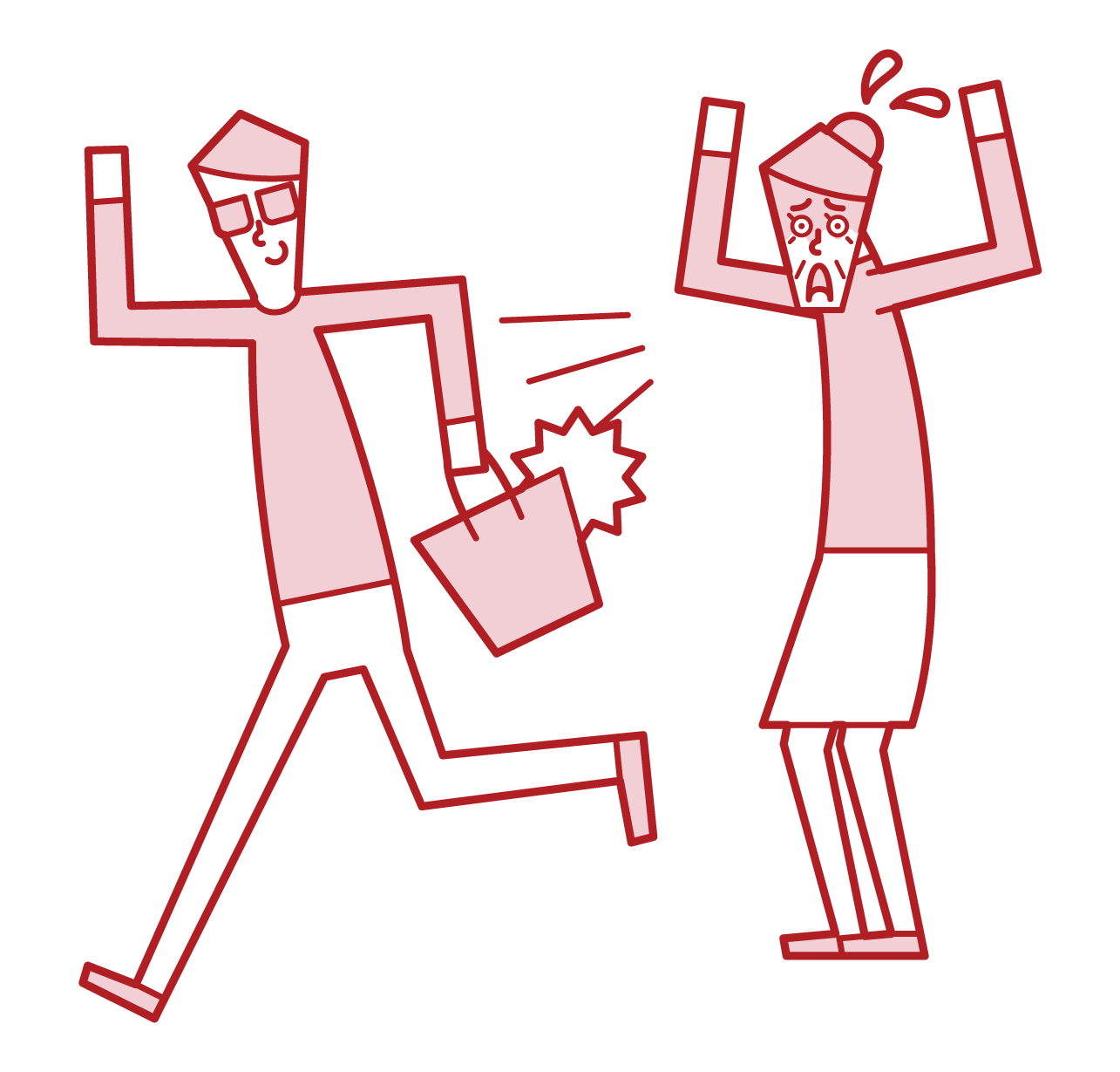 Illustration of a man snatching
