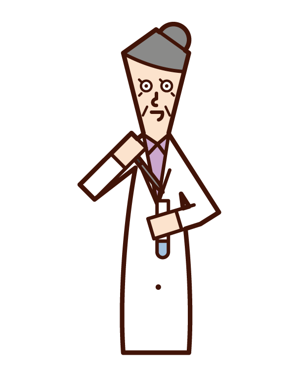 Illustration of a scientist (male) who failed the experiment