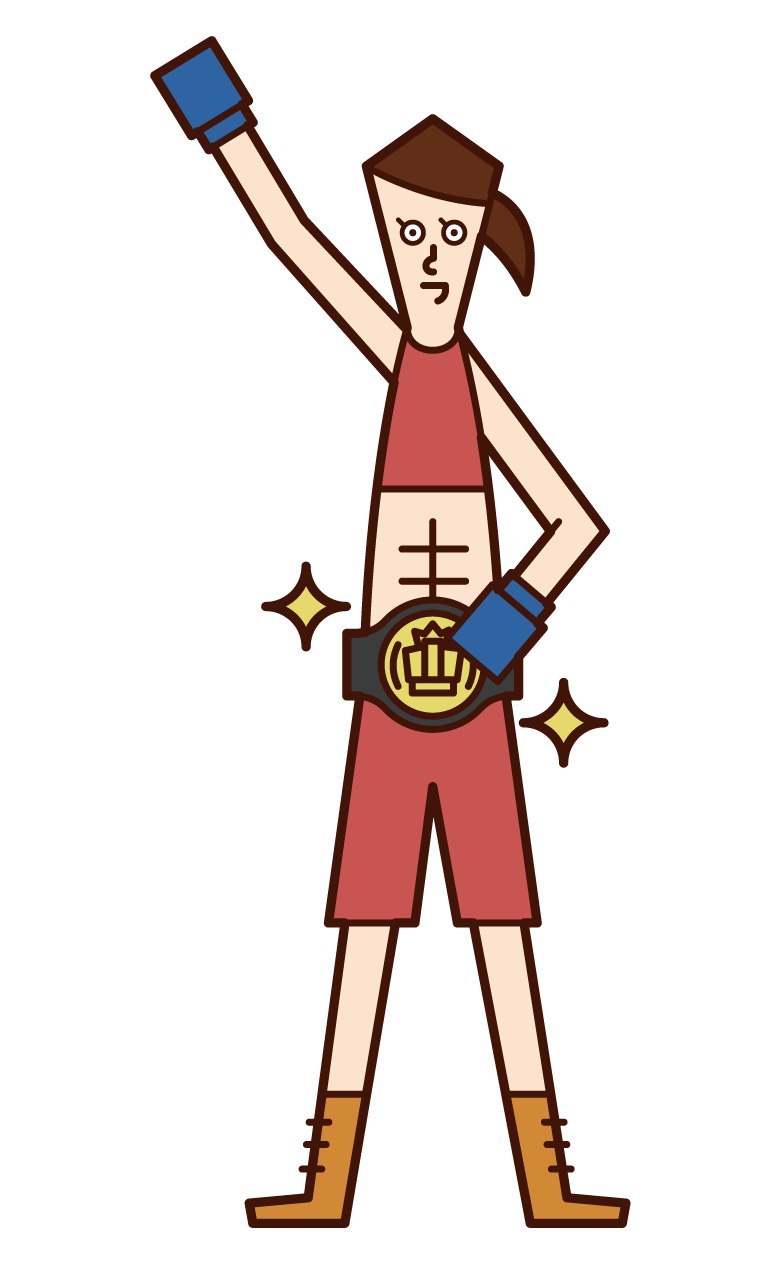Illustration of a boxing champion (female)