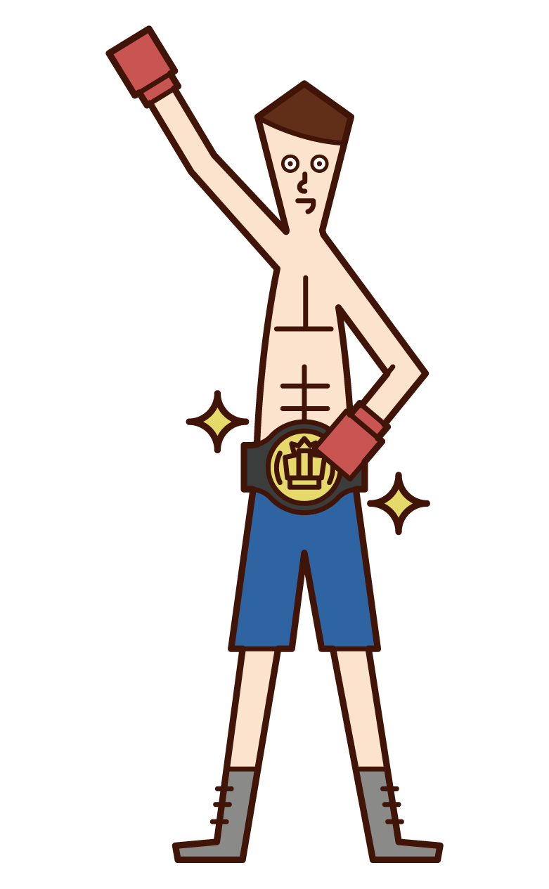 Illustration of a boxing champion (male)