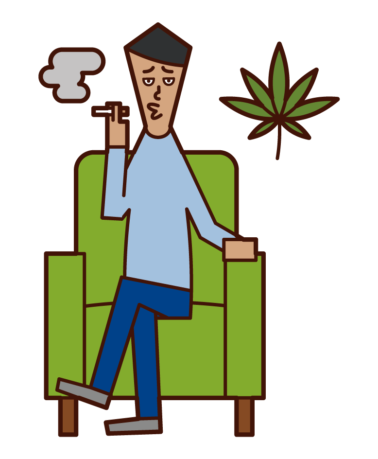 大麻を吸う人 男性 のイラスト フリーイラスト素材 Kukukeke ククケケ
