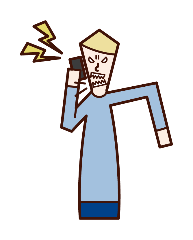 Illustration of a complaining person, Kramer (male)